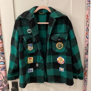 Vintage Flannel Jacket with Patches